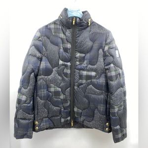 Moncler Gamme Blue Camo Hooded Puffer Jacket Size 4 (XL) Made in Italy